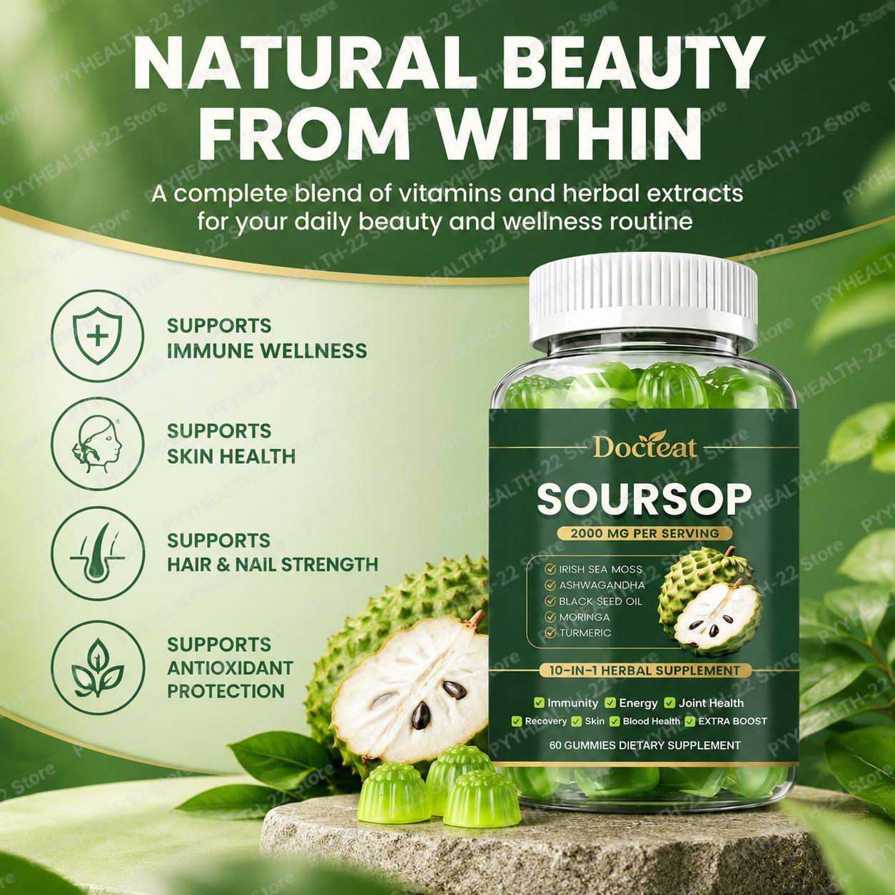 Soursop Gummies, 10-in-1 Vitam - Herbal And Wellness Products 评论和价格