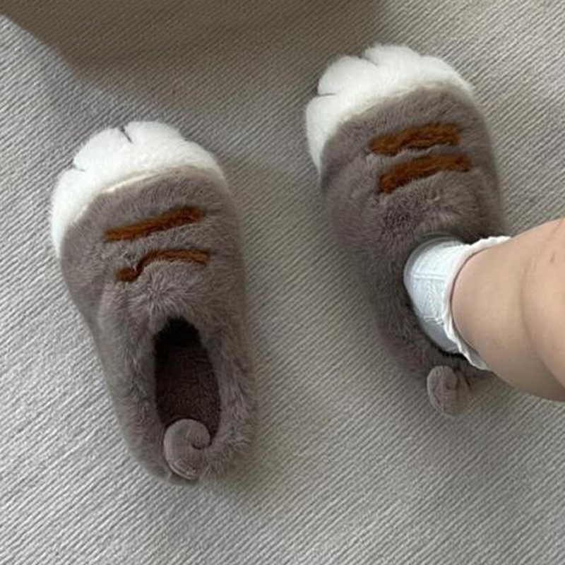 Fun Fluffy Cats Feet Slippers  - Cat Claw Bark 评论和价格