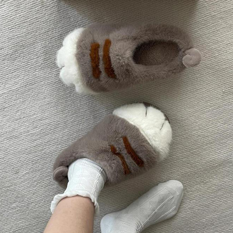 Fun Fluffy Cats Feet Slippers  - Cat Claw Bark 评论和价格