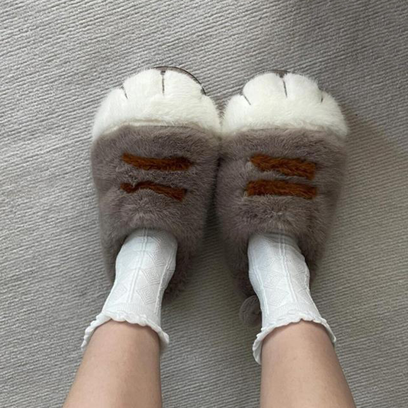 Fun Fluffy Cats Feet Slippers  - Cat Claw Bark 评论和价格